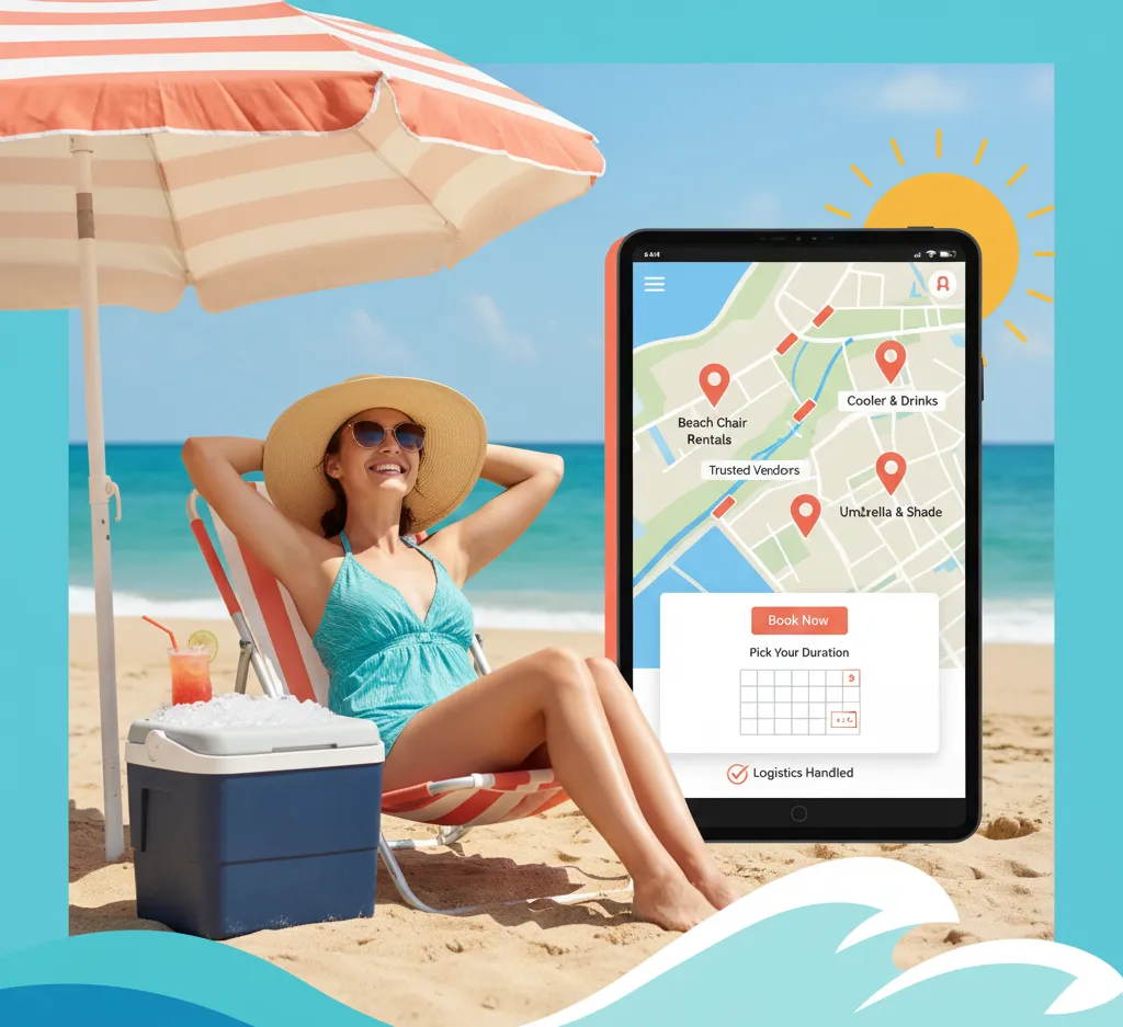 Beach chair with umbrella | Beach accessories | Beach essentials | Beach umbrella for chair